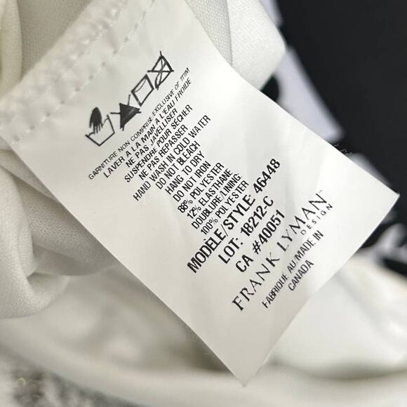 NWT Frank Lyman Tweed Houndstooth Sequin Sleeveless Sheath Dress 10 White Grey - Picture 8 of 8